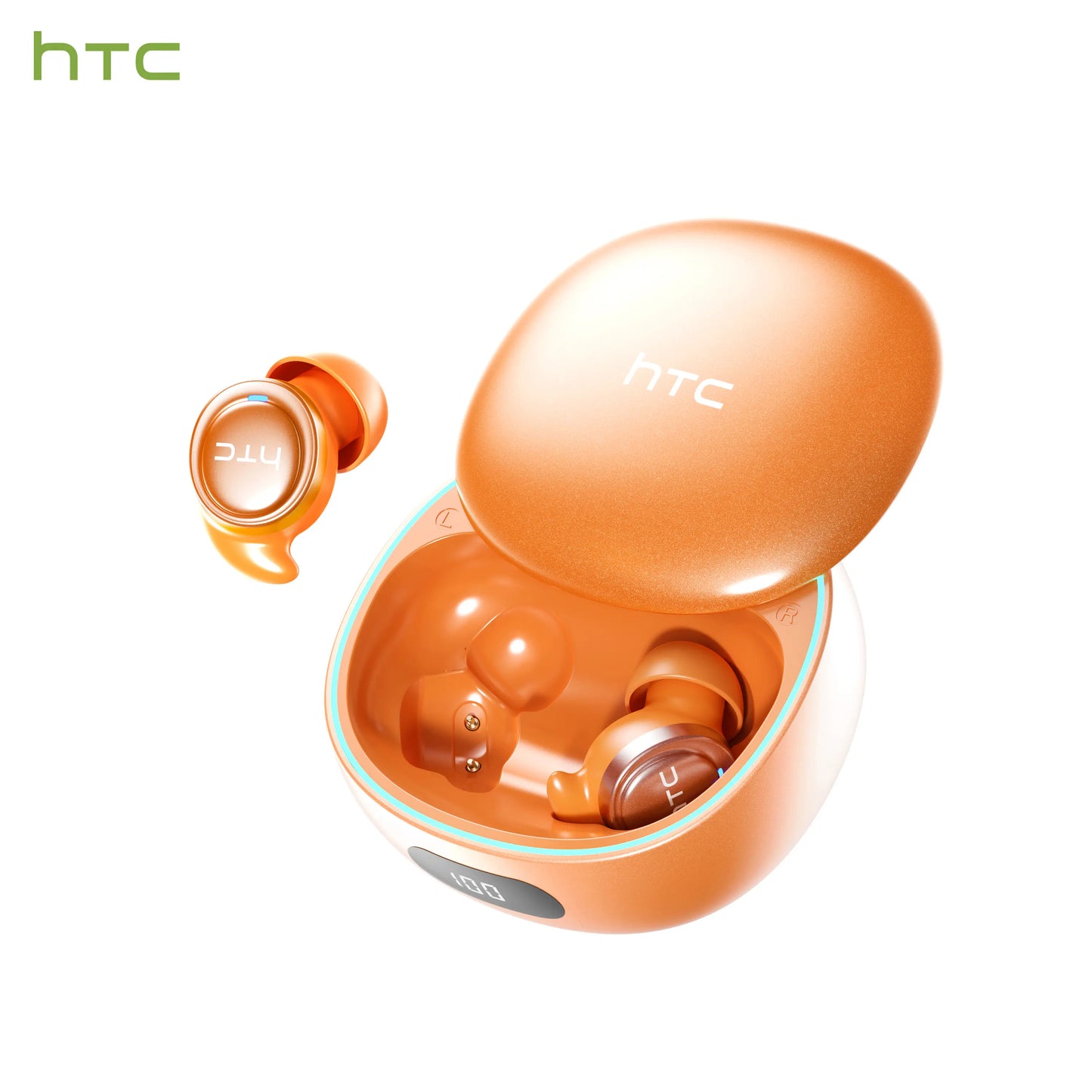 HTC NE96 Metal/Plastic Bluetooth 6.0 Rechargeable Wireless Earbuds - Mini Invisible In-Ear Pair, Waterproof Sleep & Gaming Earphones with Built-In Microphone for Sports, Office, Audio Calls