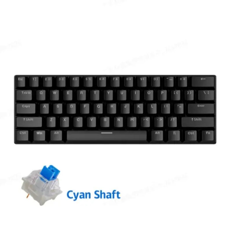 KAVLORN KL61 60% Hot Swappable Mechanical Keyboard, 61 Keys RGB Backlit Wired Gaming Keyboard, Blue Switch PBT Keycaps, Compact Mini Keyboard for PC Mac Laptop Gamers