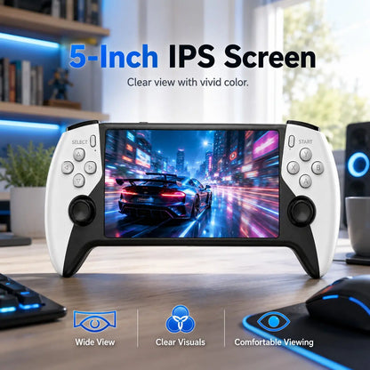 Sf3500 Retro Portable Handheld Console, Compact 5 Inch IPS HD Screen, Dual Joysticks, Compatible with Multiple Arcade Simulators, Ideal for Gaming Lovers