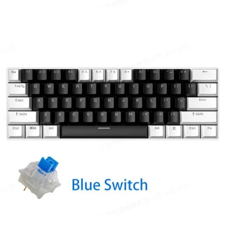 KAVLORN KL61 60% Hot Swappable Mechanical Keyboard, 61 Keys RGB Backlit Wired Gaming Keyboard, Blue Switch PBT Keycaps, Compact Mini Keyboard for PC Mac Laptop Gamers