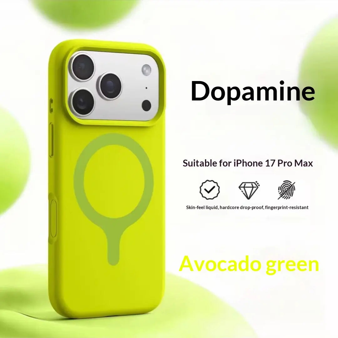 Suitable for 17Promax, Genuine Liquid Silicone Phone Case, Dopamine Racket Magnetic Ring, Ip16 Full Cover, Fits Ios
