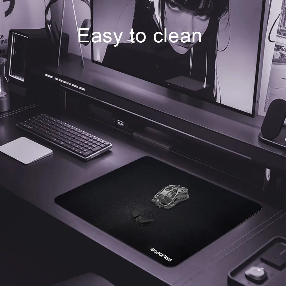 GOGOFREE Glass Gaming Mouse Pad - XL Size 19.7X15.7" Premium Tempered Glass Desk Mat, Micro-Etched Surface for Top Speed, Control & Precise Aim, Water-Resistant, Low-Friction, Non-Slip, Durable Esports Computer Gamer Accessory, Gaming Desk Mat, Glass Mous