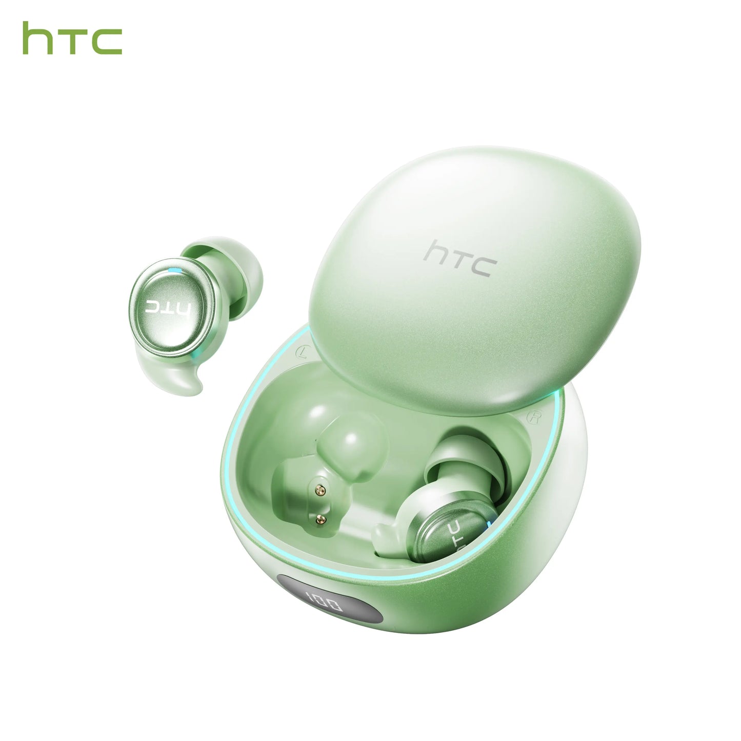HTC NE96 Metal/Plastic Bluetooth 6.0 Rechargeable Wireless Earbuds - Mini Invisible In-Ear Pair, Waterproof Sleep & Gaming Earphones with Built-In Microphone for Sports, Office, Audio Calls