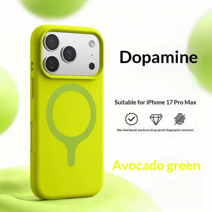 Suitable for 17Promax, Genuine Liquid Silicone Phone Case, Dopamine Racket Magnetic Ring, Ip16 Full Cover, Fits Ios