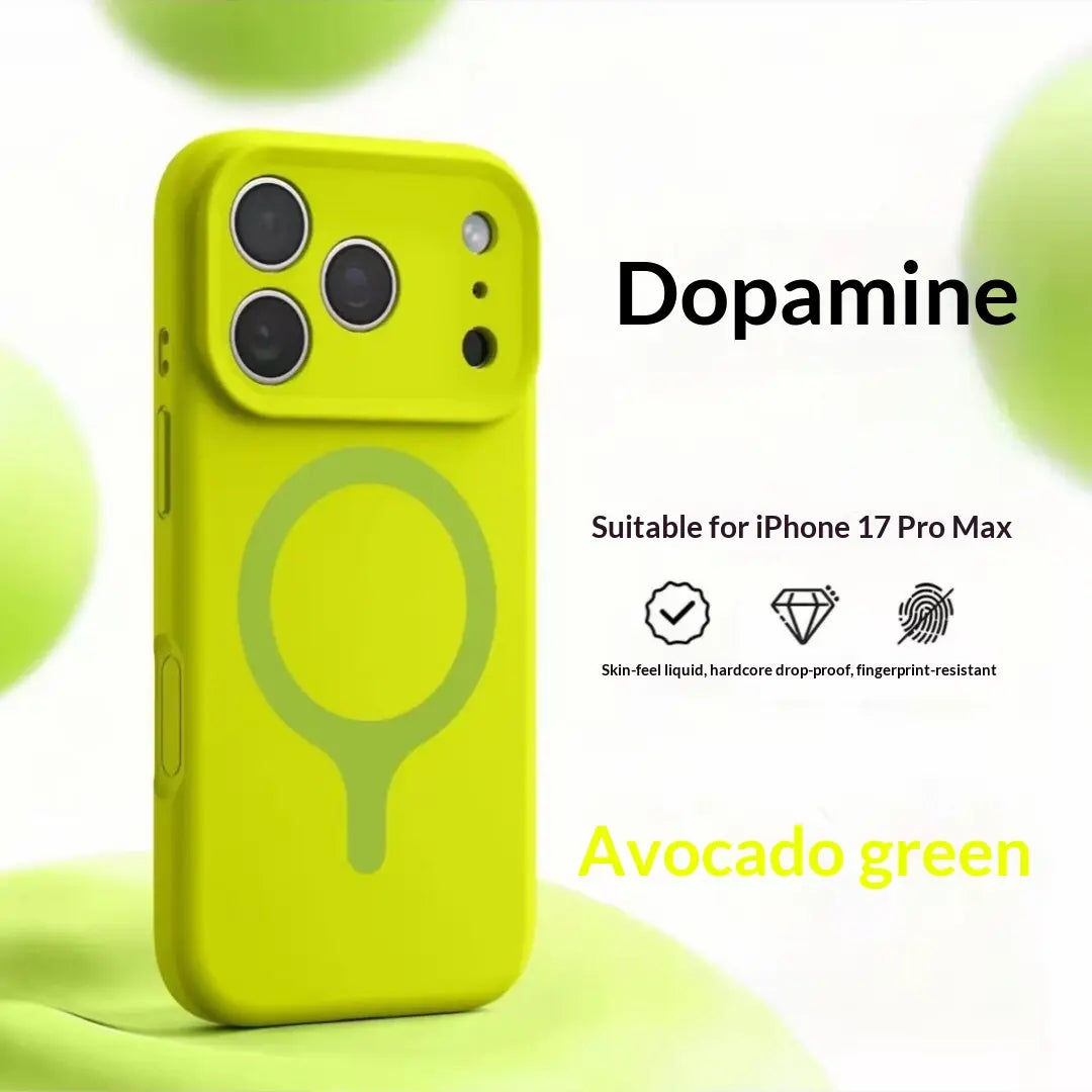 Suitable for 17Promax, Genuine Liquid Silicone Phone Case, Dopamine Racket Magnetic Ring, Ip16 Full Cover, Fits Ios