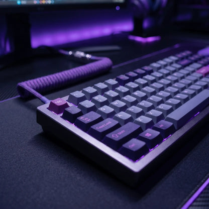 Coiled Aviator Cable for Mechanical Keyboard, USB-C Detachable Braided Cable, 8K Fast Response for Gaming Desk Setup