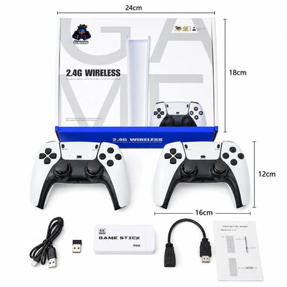Retro Gaming Console for TV, Classic Wireless Game System, Plug & Play Home Entertainment Device, Built-In Classic Games, Dual Wireless Controllers, Gaming Gift for Kids & Adults