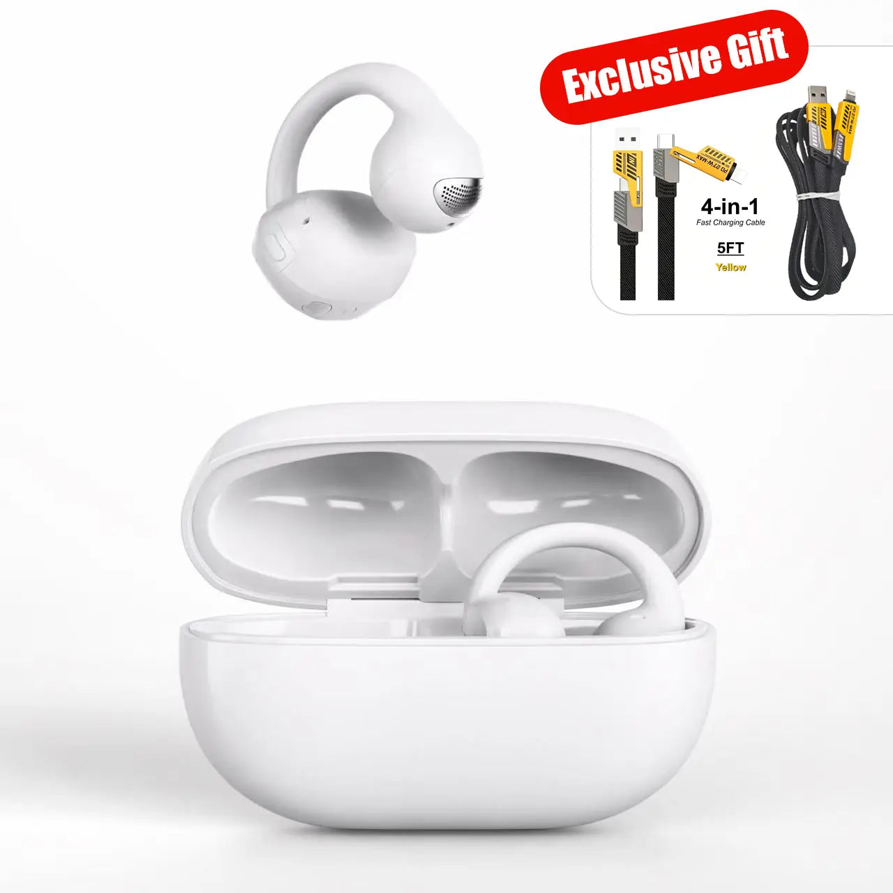 Flagship Open-Ear Headphones, Premium Quality & Comfortable Fit, Resistant Coating, Bluetooth 6.0, Dual Device Connection, Low Latency Gaming, 720° Immersive Spatial Sound, Waterproof & Sweatproof, HD Call Mic, for Tech Enthusiasts Office Sports Gaming, A