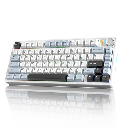 7KEYS BJ75 Wireless Mechanical Keyboard, 75% Gasket-Mount Gaming Keyboard with Volume Knob, Tri-Mode Connection (Bluetooth 5.0 / 2.4G / USB-C), Hot-Swappable Switches, RGB Backlight & Side Lighting, for Pc/Mac/Linux Tiktokshopbacktoschool