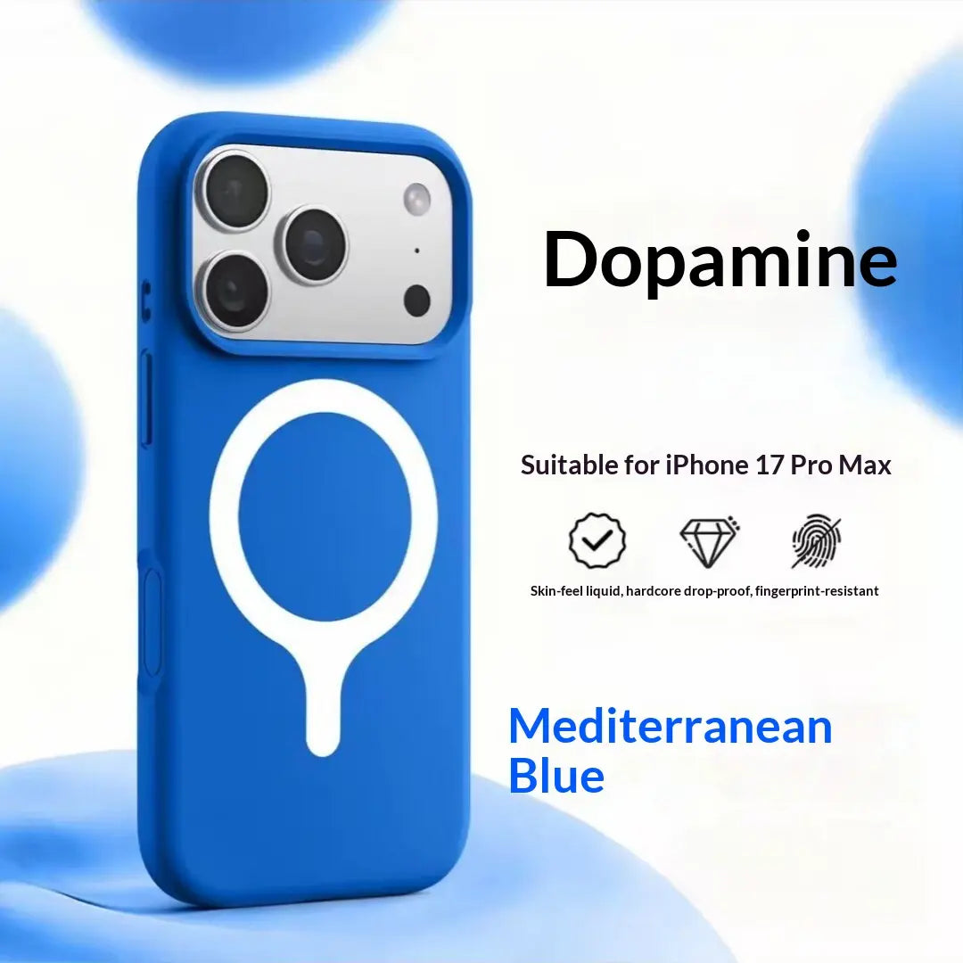 Suitable for 17Promax, Genuine Liquid Silicone Phone Case, Dopamine Racket Magnetic Ring, Ip16 Full Cover, Fits Ios