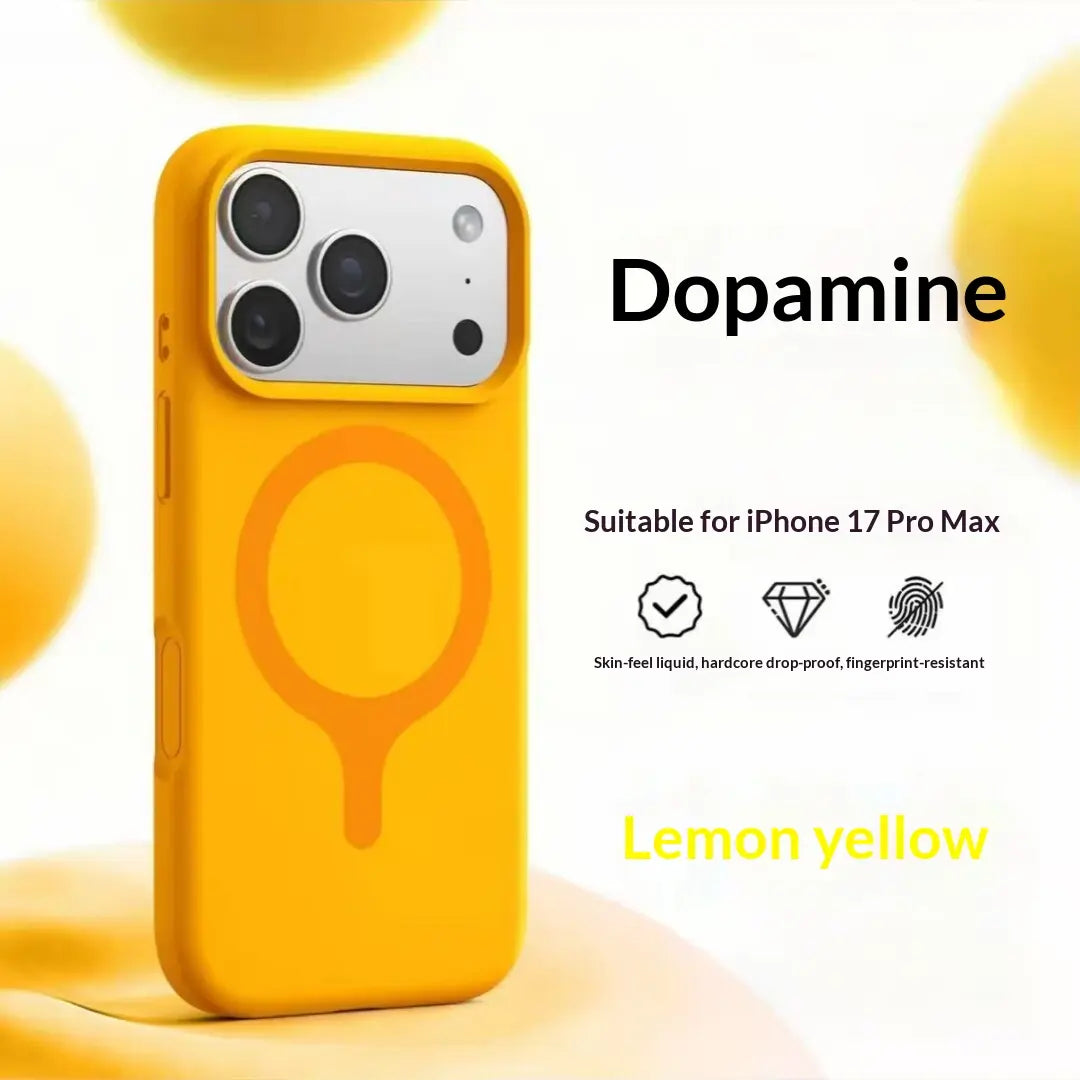 Suitable for 17Promax, Genuine Liquid Silicone Phone Case, Dopamine Racket Magnetic Ring, Ip16 Full Cover, Fits Ios