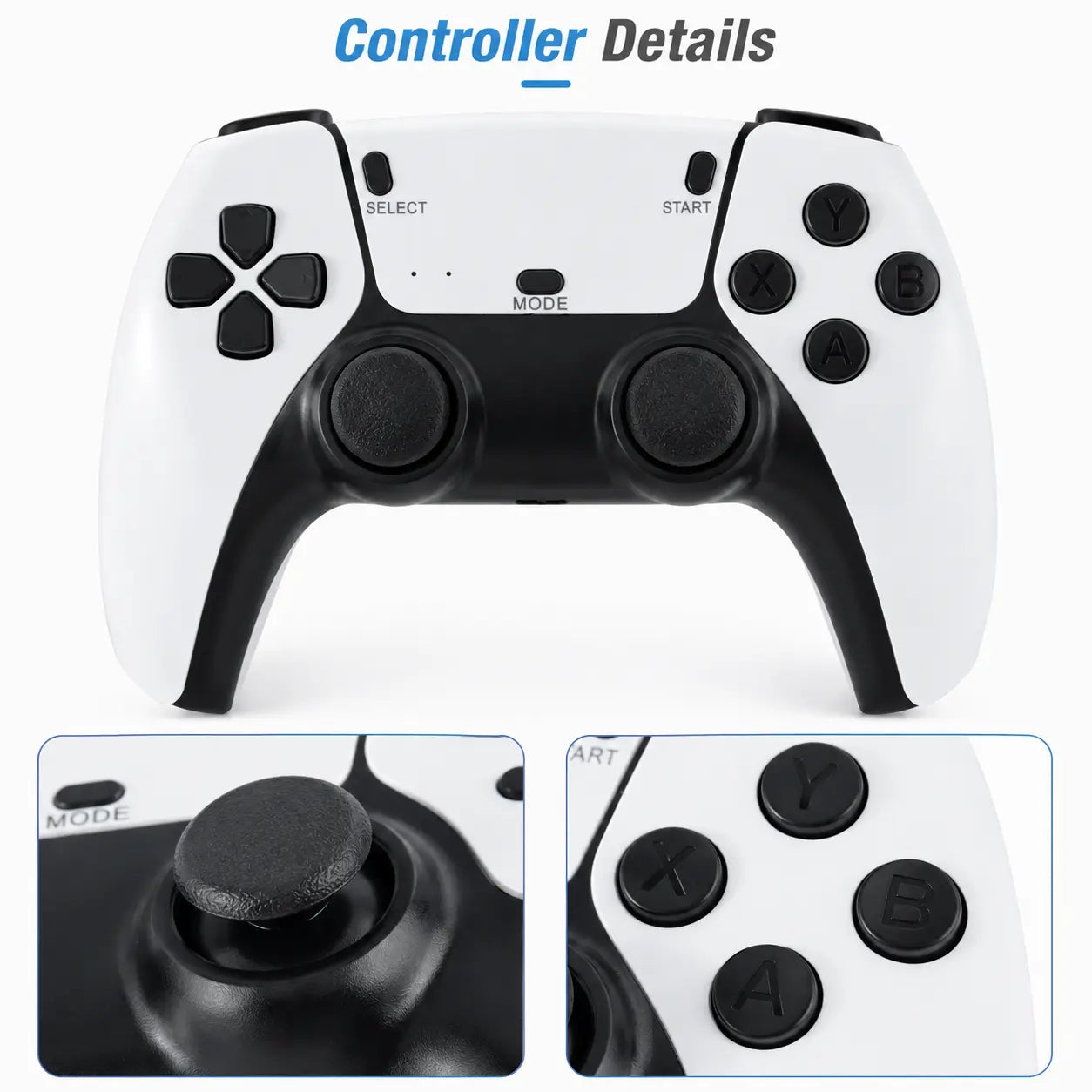 Retro Gaming Console for TV, Classic Wireless Game System, Plug & Play Home Entertainment Device, Built-In Classic Games, Dual Wireless Controllers, Gaming Gift for Kids & Adults