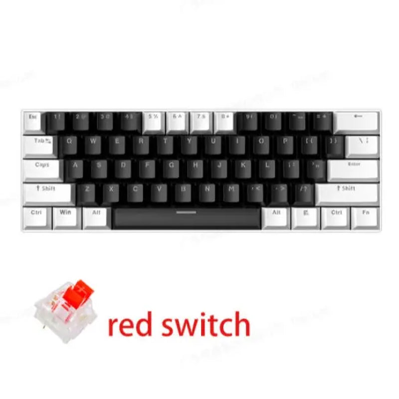 KAVLORN KL61 60% Hot Swappable Mechanical Keyboard, 61 Keys RGB Backlit Wired Gaming Keyboard, Blue Switch PBT Keycaps, Compact Mini Keyboard for PC Mac Laptop Gamers