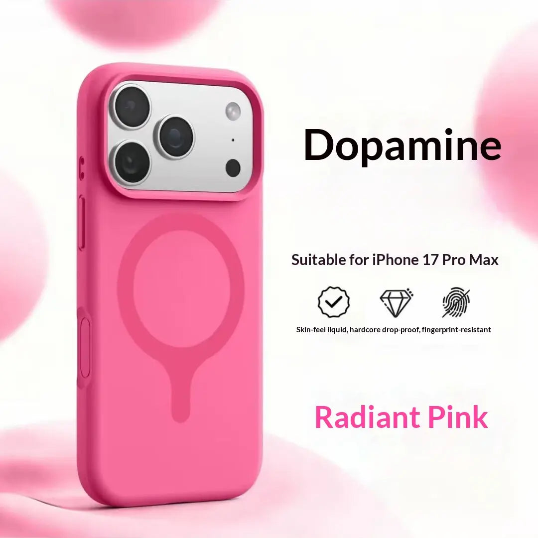 Suitable for 17Promax, Genuine Liquid Silicone Phone Case, Dopamine Racket Magnetic Ring, Ip16 Full Cover, Fits Ios