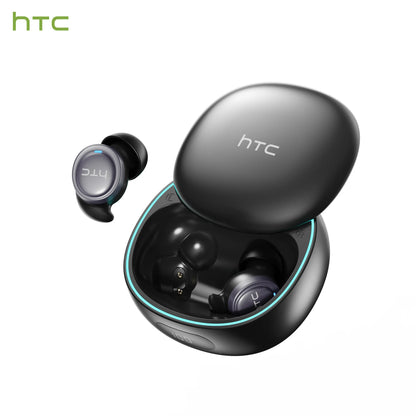 HTC NE96 Metal/Plastic Bluetooth 6.0 Rechargeable Wireless Earbuds - Mini Invisible In-Ear Pair, Waterproof Sleep & Gaming Earphones with Built-In Microphone for Sports, Office, Audio Calls