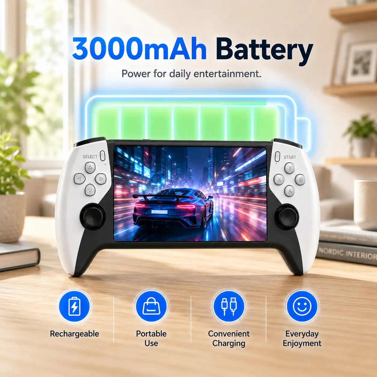 Sf3500 Retro Portable Handheld Console, Compact 5 Inch IPS HD Screen, Dual Joysticks, Compatible with Multiple Arcade Simulators, Ideal for Gaming Lovers
