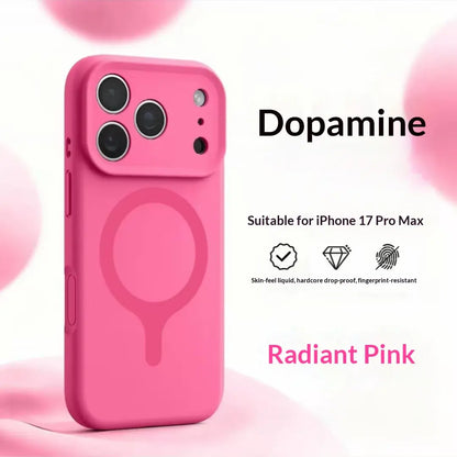 Suitable for 17Promax, Genuine Liquid Silicone Phone Case, Dopamine Racket Magnetic Ring, Ip16 Full Cover, Fits Ios