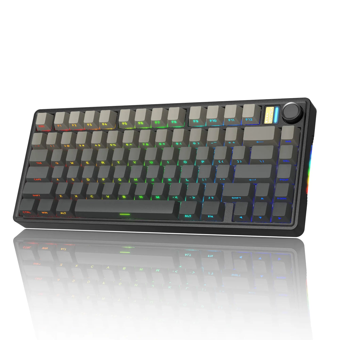 7KEYS BJ75 Wireless Mechanical Keyboard, 75% Gasket-Mount Gaming Keyboard with Volume Knob, Tri-Mode Connection (Bluetooth 5.0 / 2.4G / USB-C), Hot-Swappable Switches, RGB Backlight & Side Lighting, for Pc/Mac/Linux Tiktokshopbacktoschool