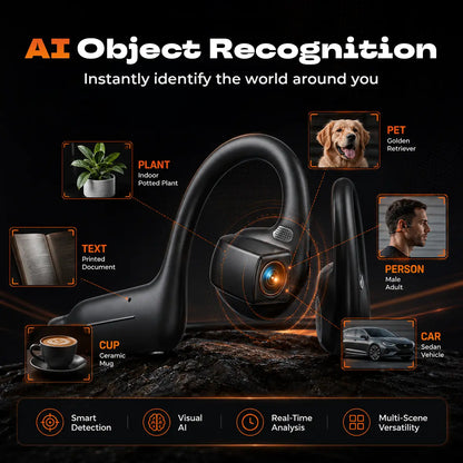 E12 Bone Conduction Wireless Audio Headphones, 8MP EIS Stabilized Camera, 160+ Languages Instant Translation, Touch & Button Control, IP65 Waterproof Sport Headsets for Outdoor Cycling Vlog Recording, Outdoor Gadgets Guys Gifts, Device